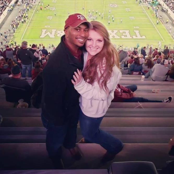Joe and Laura at a Texas A&M Football game