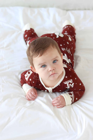 Baby on belly in Texas A&M Print